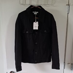 NWT Zara Men's Black 100% Linen "Jean"-style Jacket (Size S)